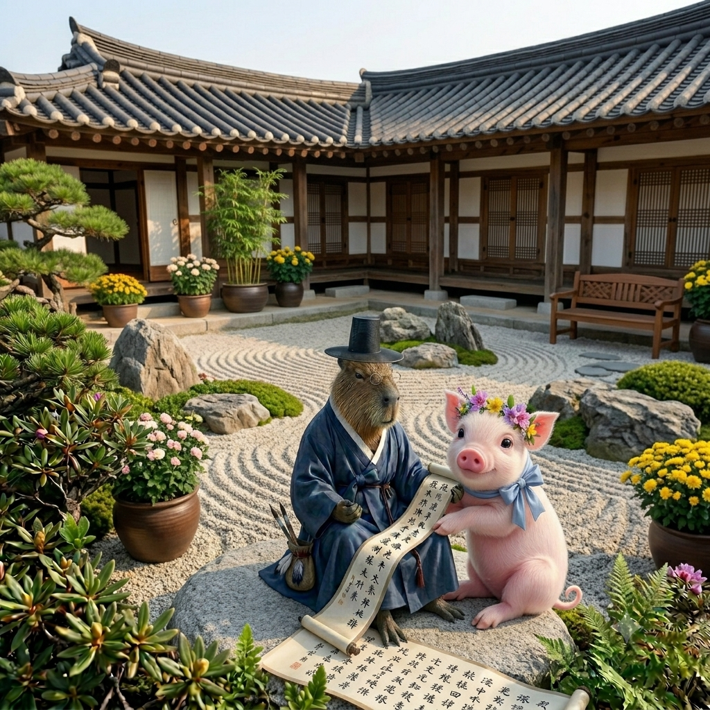썸 궁합 보기 카피바라 일러스트